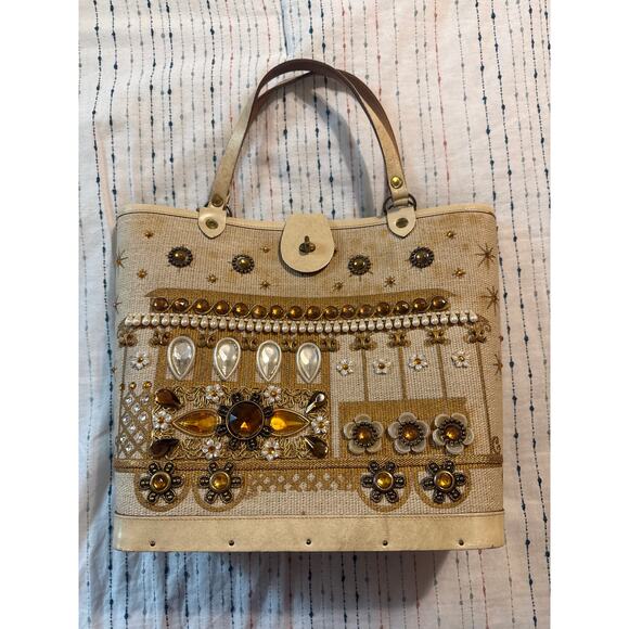 Enid Collins Of Texas Purse Bag Cable Car San Francisco 1960’s Vintage Boho - Picture 1 of 9